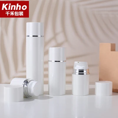 Big Ml 30ml 50ml 100ml 120ml 150ml 200ml Bouteille à pompe sans air en plastique PP blanc avec pompe à lotion Snap par le fournisseur chinois Kinho